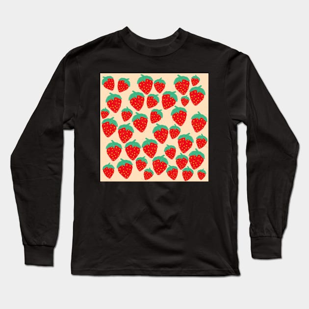 Strawberries Long Sleeve T-Shirt by hextrovert